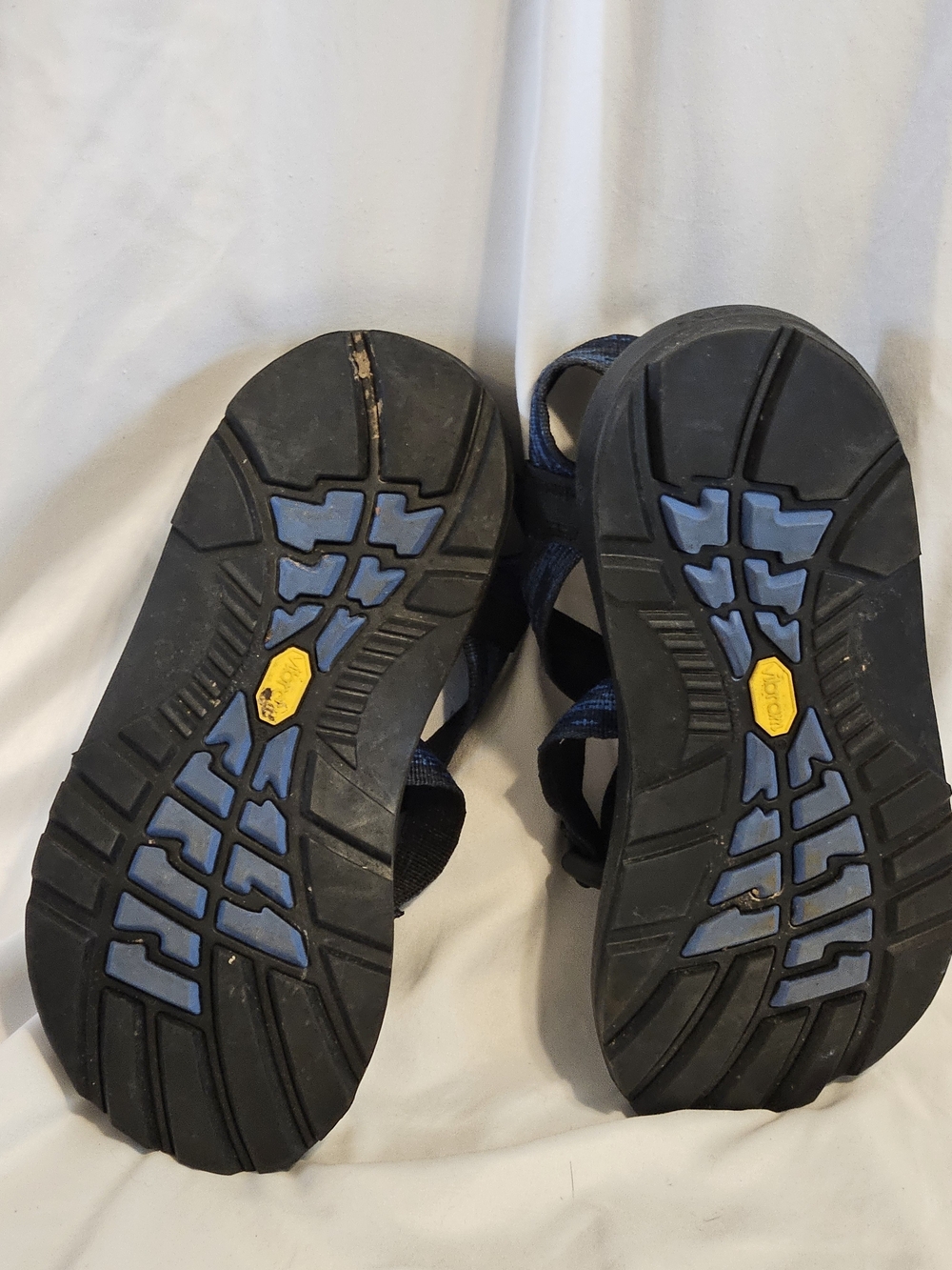CHACO- Men's Black Sandals with Blue Straps SZ 10 - Picture 4 of 4